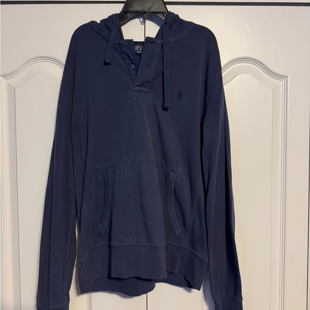 Ralph Lauren Blue Shirt Hoodie Size Medium
